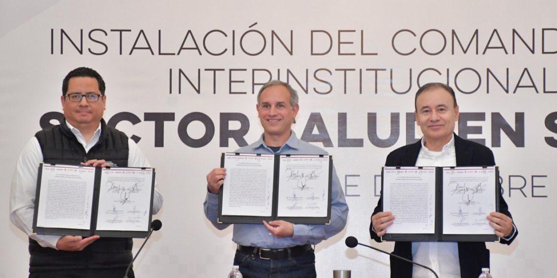 ATESTIGUA GOBERNADOR ALFONSO DURAZO INSTALACIÓN DEL COMANDO ESTATAL INSTERINSTITUCIONAL DEL SECTOR SALUD.