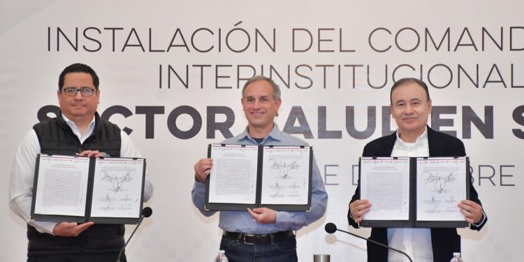 ATESTIGUA GOBERNADOR ALFONSO DURAZO INSTALACIÓN DEL COMANDO ESTATAL INSTERINSTITUCIONAL DEL SECTOR SALUD.