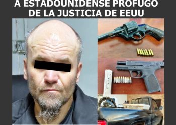 CON DOS ARMAS DE FUEGO, CARTUCHOS Y PASTILLAS DE FENTANILO DETIENEN, EN PUERTO PEÑASCO, A ESTADOUNIDENSE PRÓFUGO DE LA JUSTICIA DE EEUU