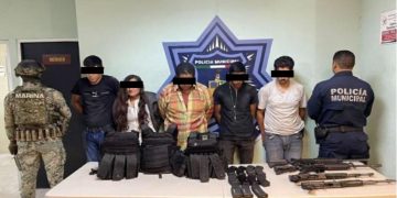 MESA ESTATAL DE SEGURIDAD DETIENE A CINCO PERSONAS Y ASEGURA CUATRO ARMAS EN CAJEME