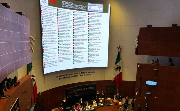 PLAN B DE REFORMA ELECTORAL ES APROBADO EN LO GENERAL EN EL SENADO; MONREAL VOTA EN CONTRA