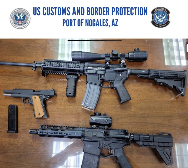 CONFISCAN EN NOGALES, ARIZONA ARMAS Y VEHÍCULOS CON DESTINO A MÉXICO