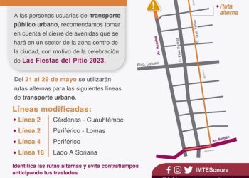 HABRÁ MODIFICACIONES DE LÍNEAS DE TRANSPORTE POR FIESTAS DEL PITIC