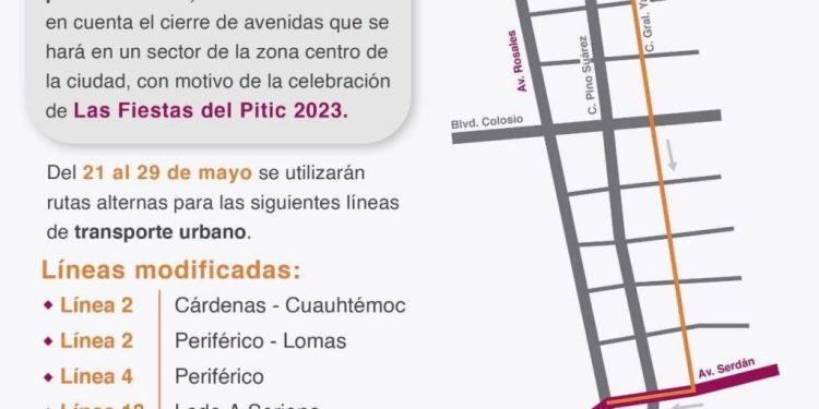 HABRÁ MODIFICACIONES DE LÍNEAS DE TRANSPORTE POR FIESTAS DEL PITIC