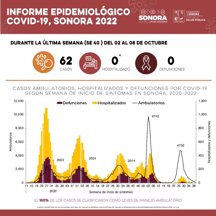 CONFIRMA SECRETARÍA DE SALUD 62 CASOS Y NINGUNA DEFUNCIÓN POR COVID-19 