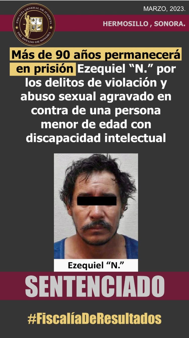 DICTAN MAS DE 90 AÑOS A AGRESOR SEXUAL EN HERMOSILLO&nbsp;