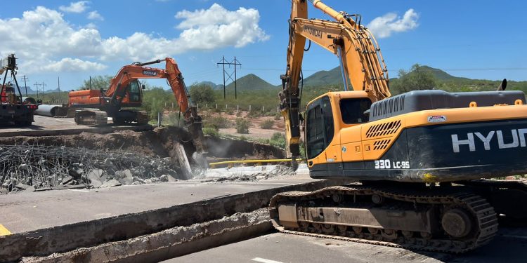 Avanzan trabajos de reparación de puentes colapsados en Guaymas-Empalme: gobernador Alfonso Durazo