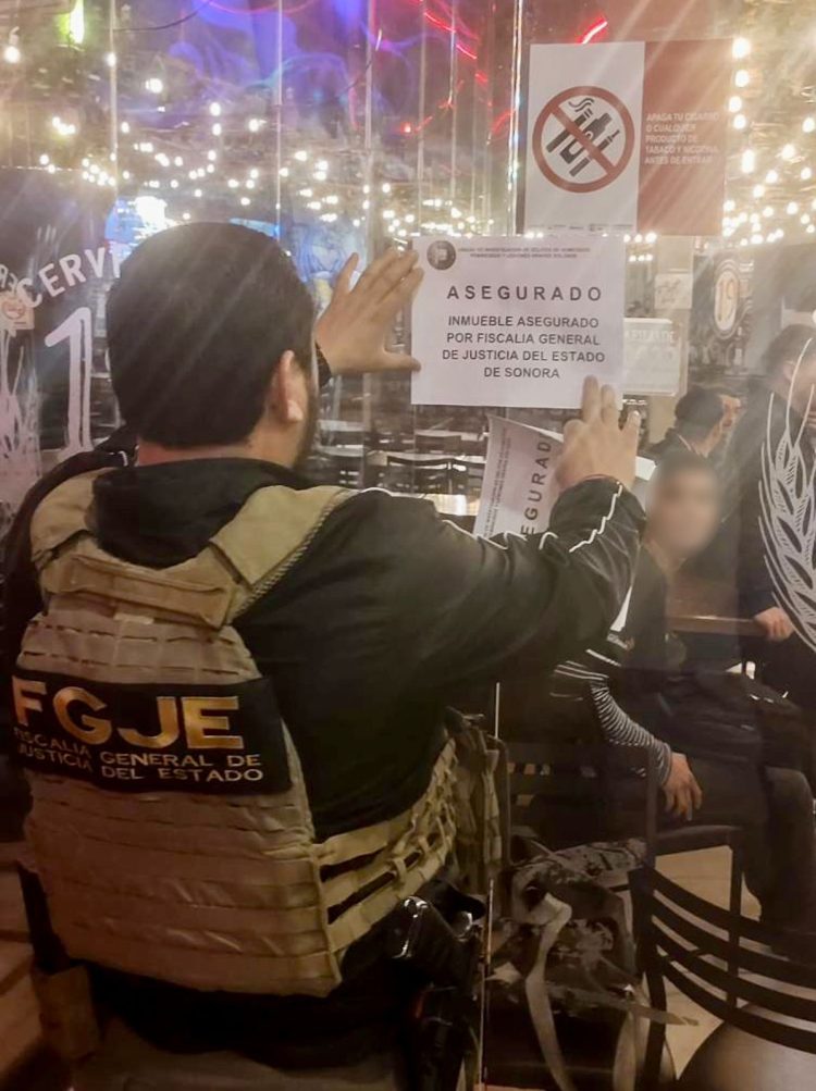 PARA AVANZAR LAS INDAGATORIAS POR EL DELITO DE HOMICIDIO, LA FISCALÍA DE SONORA ASEGURÓ DE FORMA TEMPORAL EL BAR CERVECERÍA 19, EN HERMOSILLO