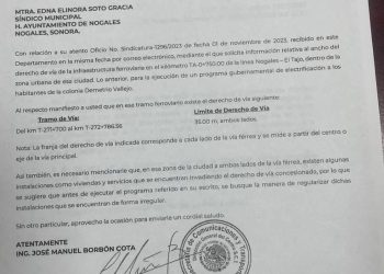 Invadido, derecho de vía en Nogales