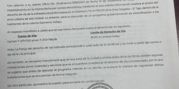 Invadido, derecho de vía en Nogales
