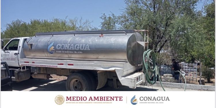 Distribuye Conagua más de dos millones de litros&nbsp; de agua&nbsp; via pipas