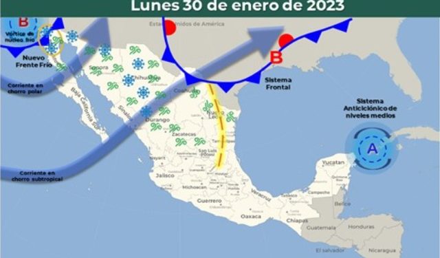 TREN DE TRES FRENTES FRÍOS AFECTARÍA NOROESTE, NORTE Y SIERRA DE SONORA