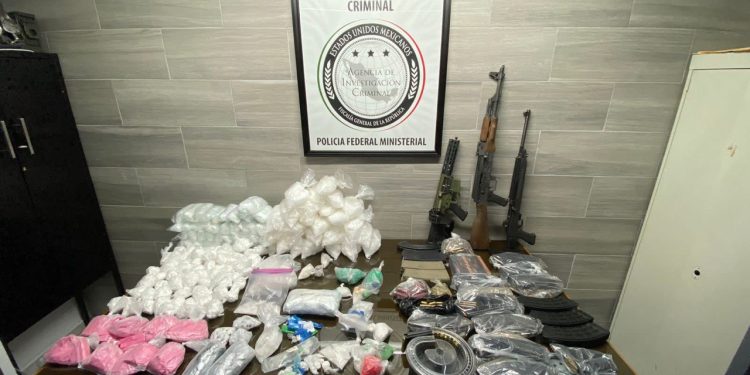 Asegura Fiscalía General de la República armas, droga, vehículos e inmueble en San Luis Río Colorado