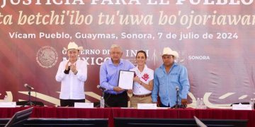 Cierran Gobernador Durazo, López Obrador y Sheinbaum gira por Sonora con restitución histórica al pueblo Yaqui