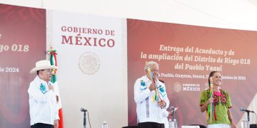 Pueblos yaquis reconocen a presidente López Obrador y a Gobernador Durazo y agradecen continuidad de Plan de Justicia a presidenta Sheinbaum