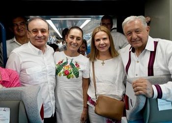 Se reúne Alfonso Durazo con AMLO y Claudia Sheinbaum en viaje en el Tren Maya