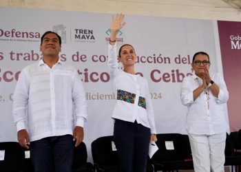 Claudia Sheinbaum da banderazo de salida al inicio de la construcción del parque ecoturístico “La Ceiba”