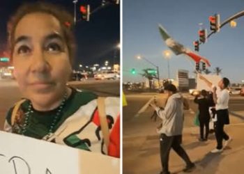 Manifestantes marchan en Phoenix por los derechos de migrantes