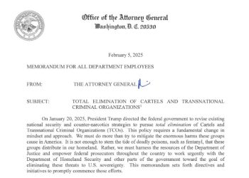 Ordena gobierno de Trump “eliminación total” del crimen organizado