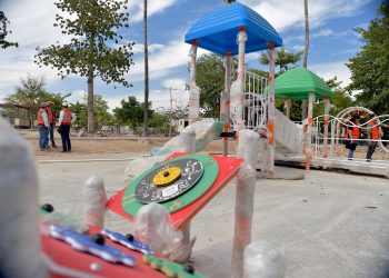 Avanza en tiempo obra de remodelación que realiza el ayuntamiento en el Jardín Juárez
