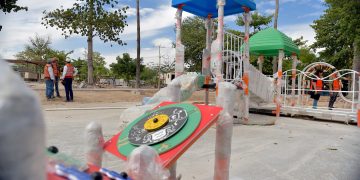 Avanza en tiempo obra de remodelación que realiza el ayuntamiento en el Jardín Juárez