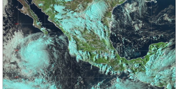 Esta tarde la tormenta tropical Mario se localizó al sur-suroeste de Cabo San Lucas, Baja California Sur