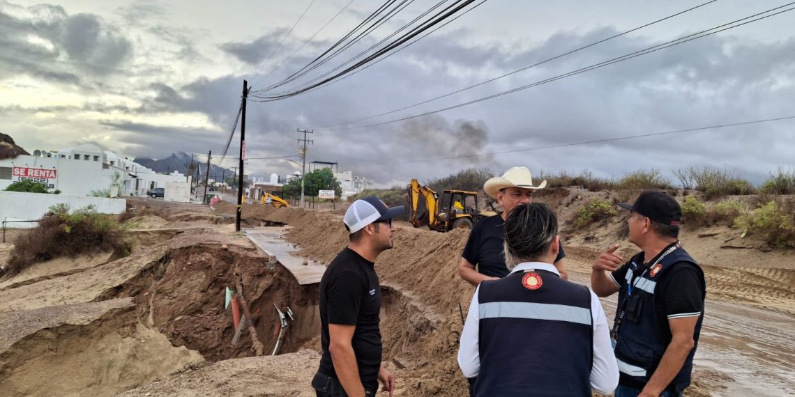 Mantienen coordinación de autoridades ante remanente del huracán Lorena en Bahía de Kino