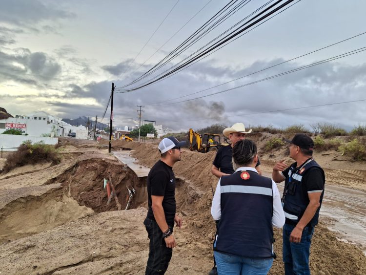 Mantienen coordinación de autoridades ante remanente del huracán Lorena en Bahía de Kino