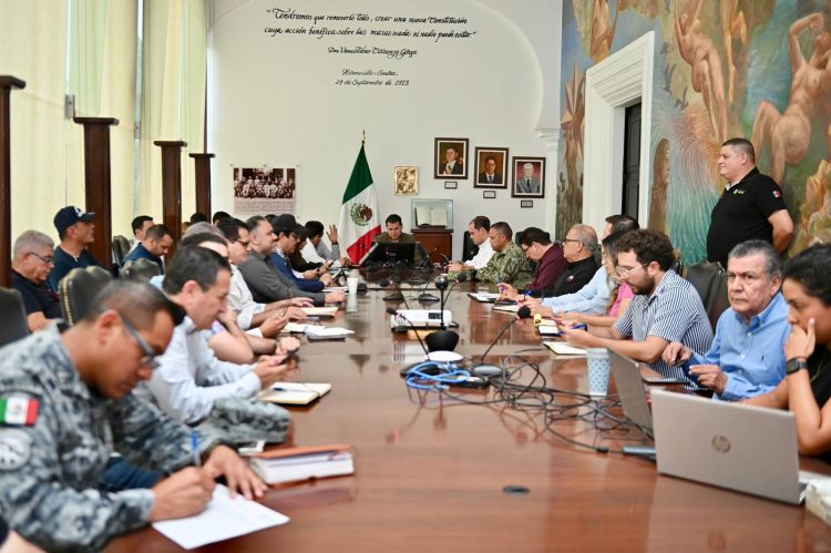 Instala Gobernador Durazo Comité Operativo de Emergencias para despliegue de acciones preventivas por huracán Lorena