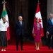 Recibe Sheinbaum al primer ministro de Canadá, Mark Carney, en la Puerta de Honor de Palacio Nacional