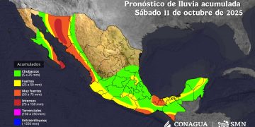 Se pronostican lluvias de intensas a torrenciales para Sonora durante este fin de semana, debido a Raymond y el frente frío número 6