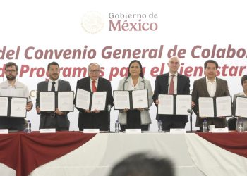 “Dependencias e instituciones del Gobierno firman el Convenio General con Bienestar, para atender la pobreza en México: Ariadna Montiel y Octavio Almada