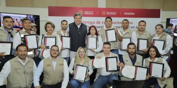 Reconocen en Sonora a Servidores de la Nación y Promotores por apoyo en censos tras afectaciones por lluvias en el estado de Hidalgo