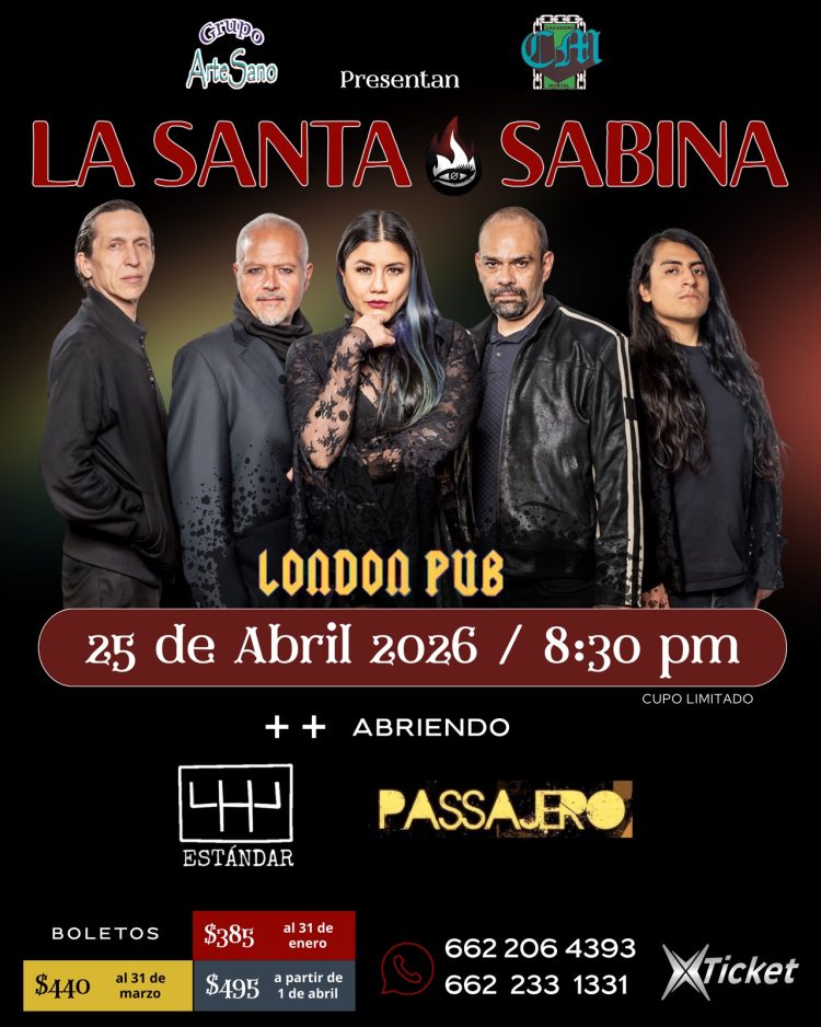 C O N F I R M A D O: EL RITUAL OSCURO REGRESA: SANTASABINA EN HERMOSILLO EL PROXIMO 25 DE ABRIL DE 2026