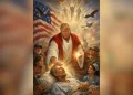 Trump publica una imagen en la que se convierte en un aparente Jesucristo sanador