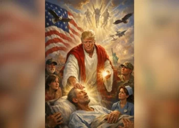 Trump publica una imagen en la que se convierte en un aparente Jesucristo sanador
