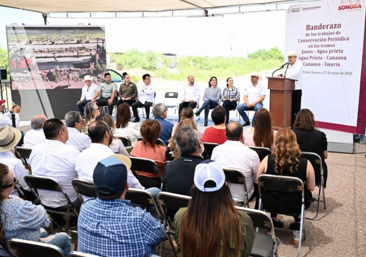 Durazo y Sheinbaum mejoran conectividad en el norte de Sonora con rehabilitación de carreteras