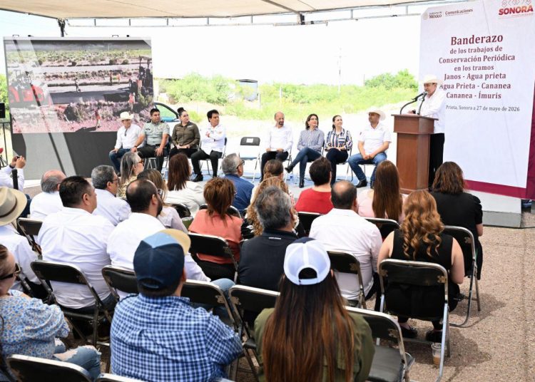 Durazo y Sheinbaum mejoran conectividad en el norte de Sonora con rehabilitación de carreteras