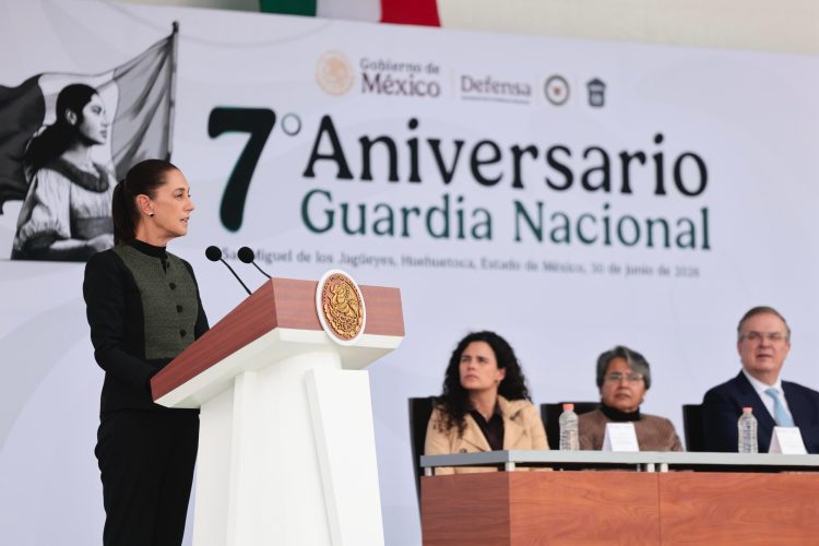 La Guardia Nacional está haciendo historia; gracias a su compromiso los homicidios dolosos se han reducido en 46%: Claudia Sheinbaum y Alfonso Durazo en el 7° aniversario de la GN
