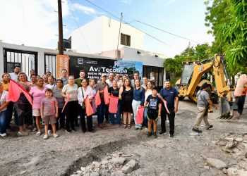 Cumple Toño Astiazarán a más de 6500 vecinos de la Solidaridad con rehabilitación de calle Tecoripa