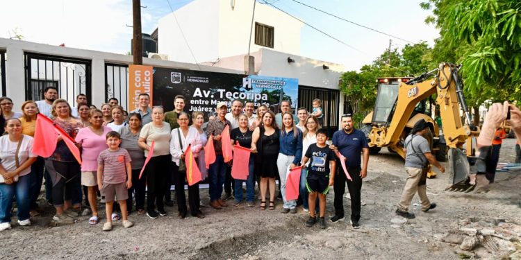 Cumple Toño Astiazarán a más de 6500 vecinos de la Solidaridad con rehabilitación de calle Tecoripa