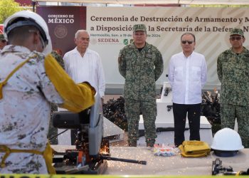 Encabeza Gobernador Durazo acciones de combate a la delincuencia con destrucción de armamento
