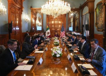 Recibe presidenta de México a la secretaria de Seguridad Nacional de los Estados Unidos, Kristi Noem